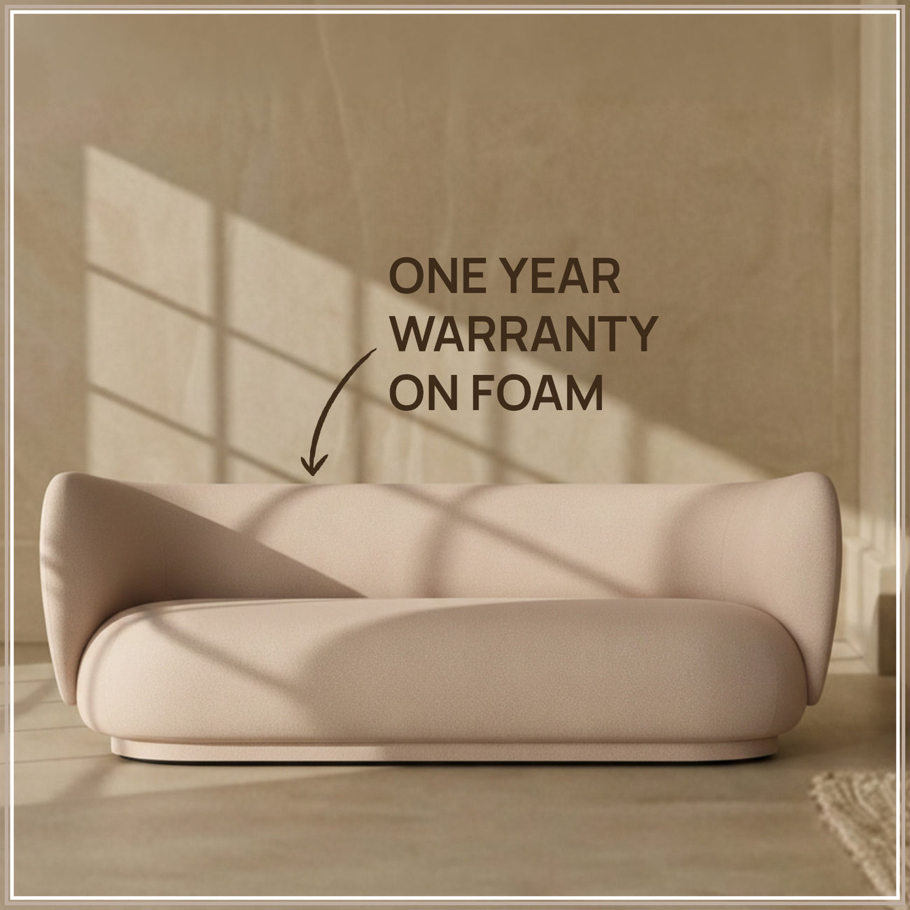 PlushPrestige Sand Suede 3 Seater Sofa