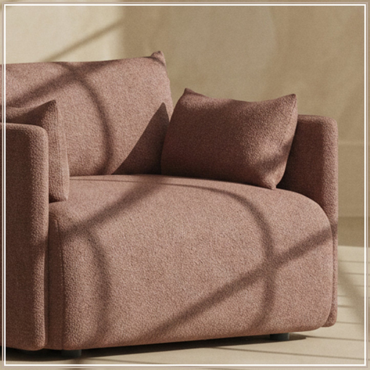 CozyChic Burgundy Boucle Accent Sofa