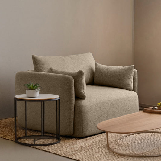 CozyChic Sand Boucle Accent Sofa