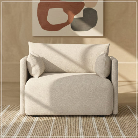 CozyChic Sand Boucle Accent Sofa