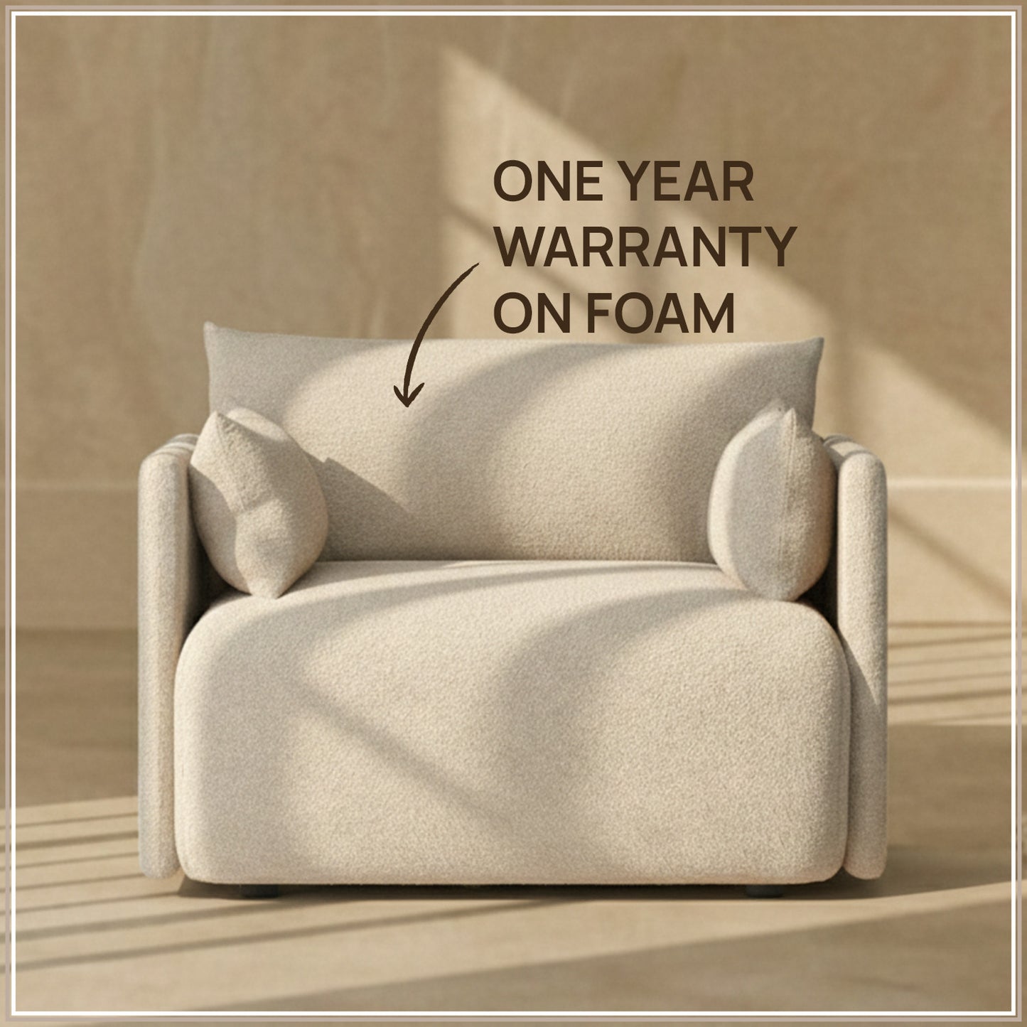 CozyChic Sand Boucle Accent Sofa
