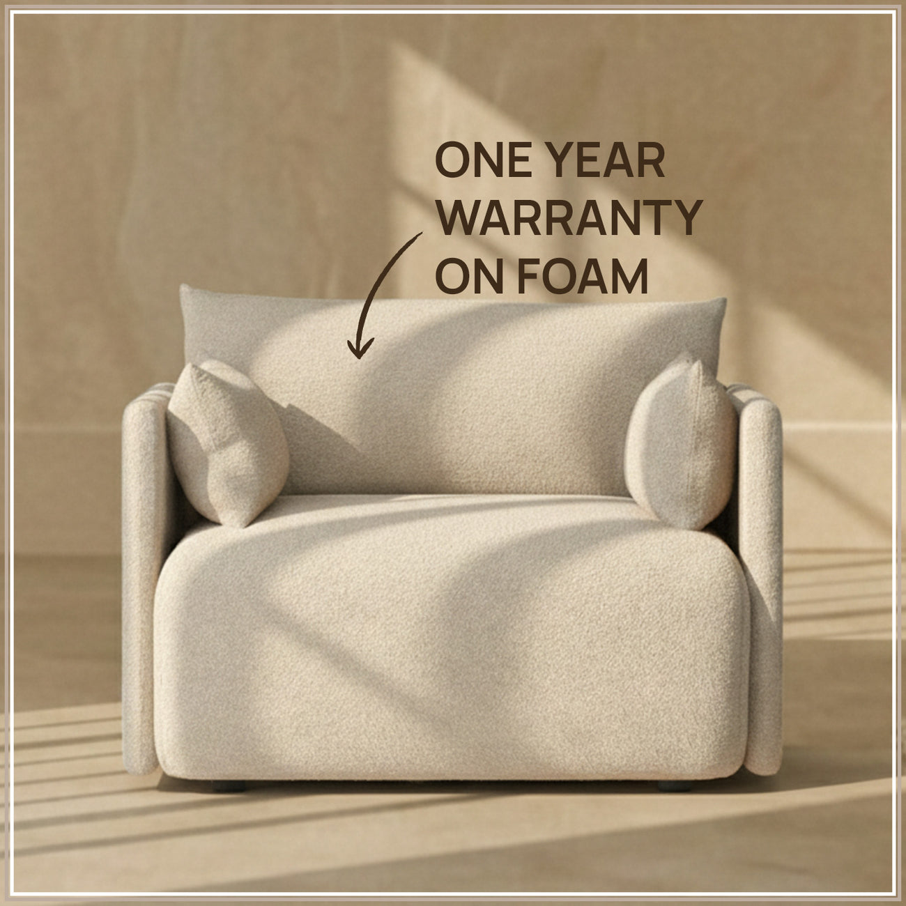 CozyChic Sand Boucle Accent Sofa