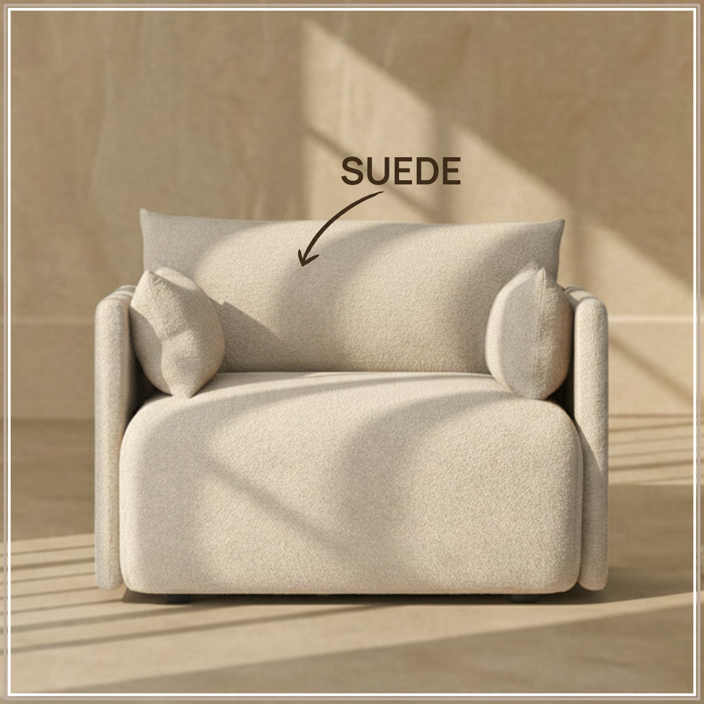 CozyChic Sand Boucle Accent Sofa