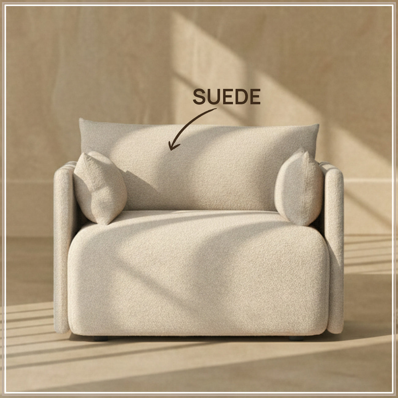 CozyChic Sand Boucle Accent Sofa
