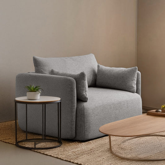 CozyChic Grey Boucle Accent Sofa