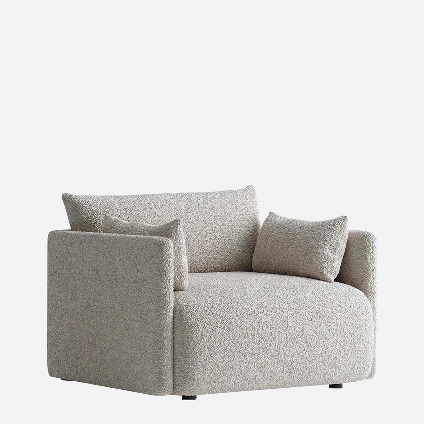 CozyChic Ash Grey Boucle Accent Sofa