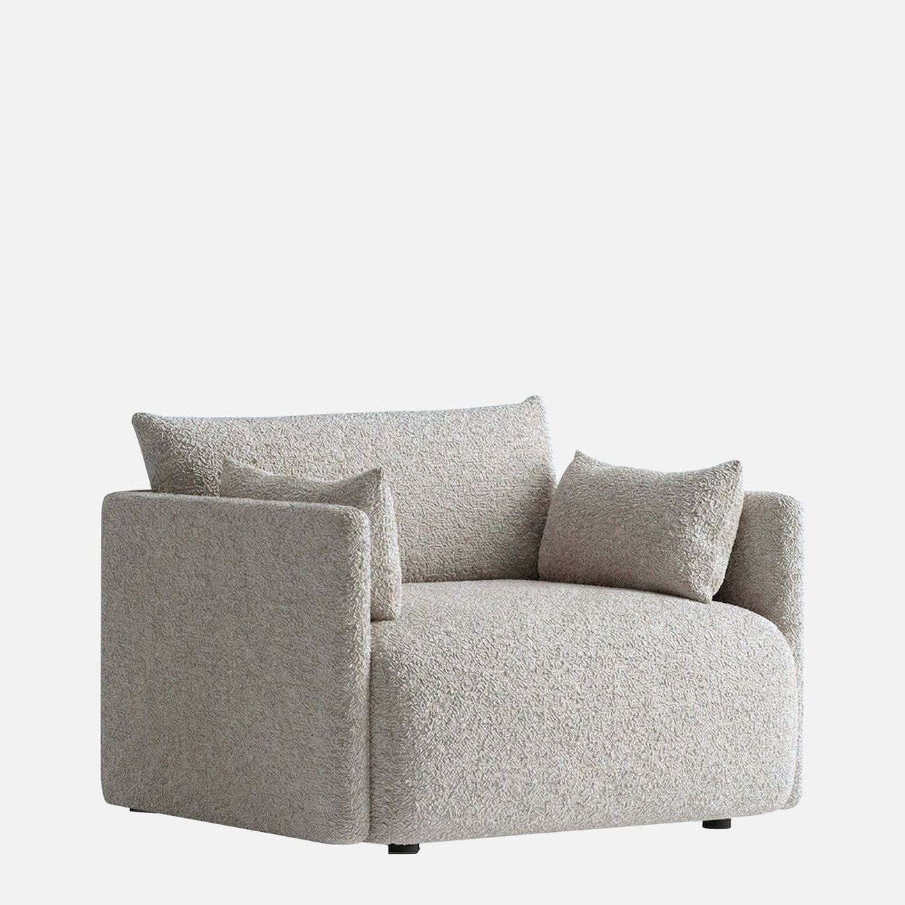 CozyChic Ash Grey Boucle Accent Sofa