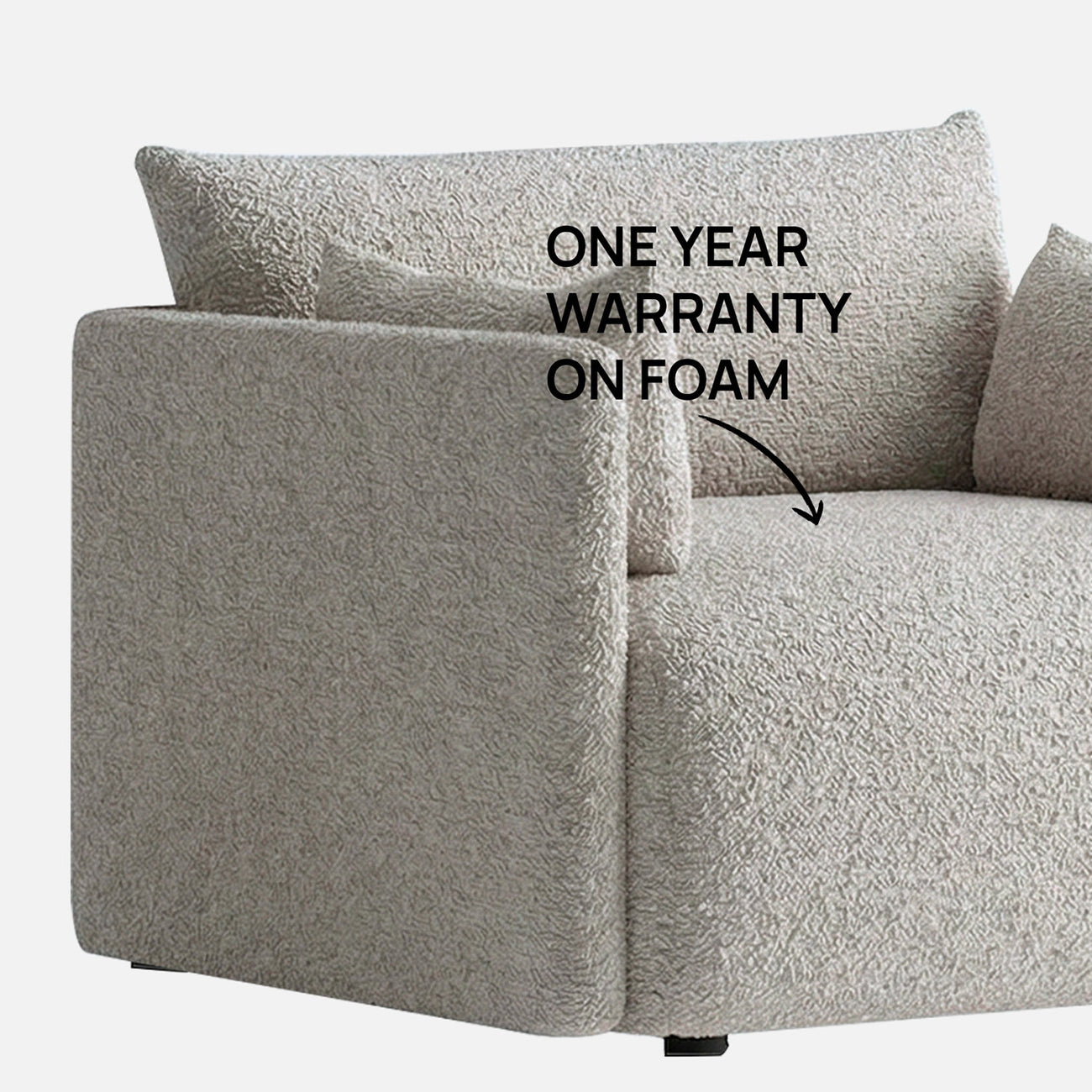 CozyChic Ash Grey Boucle Accent Sofa