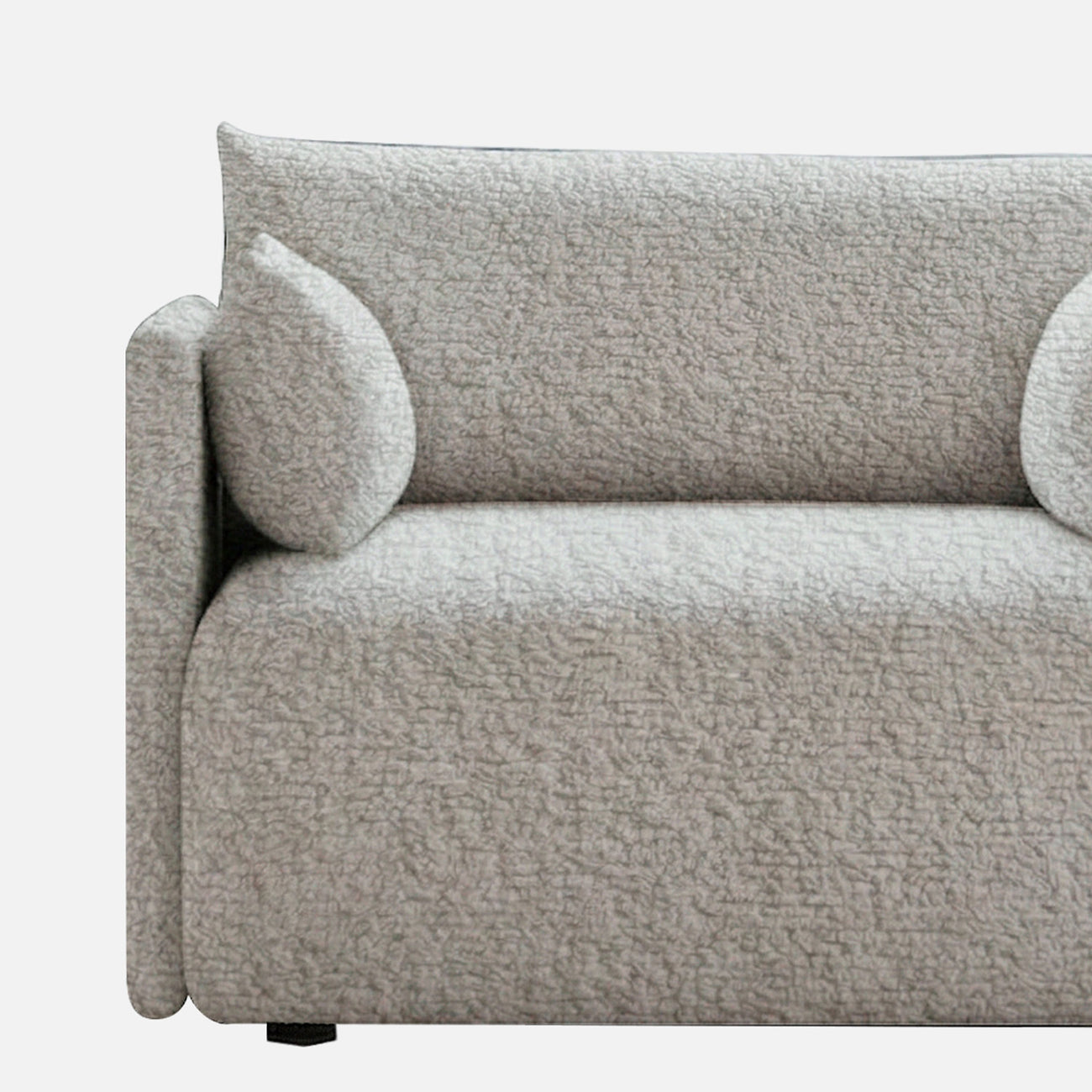 CozyChic Ash Grey Boucle Accent Sofa
