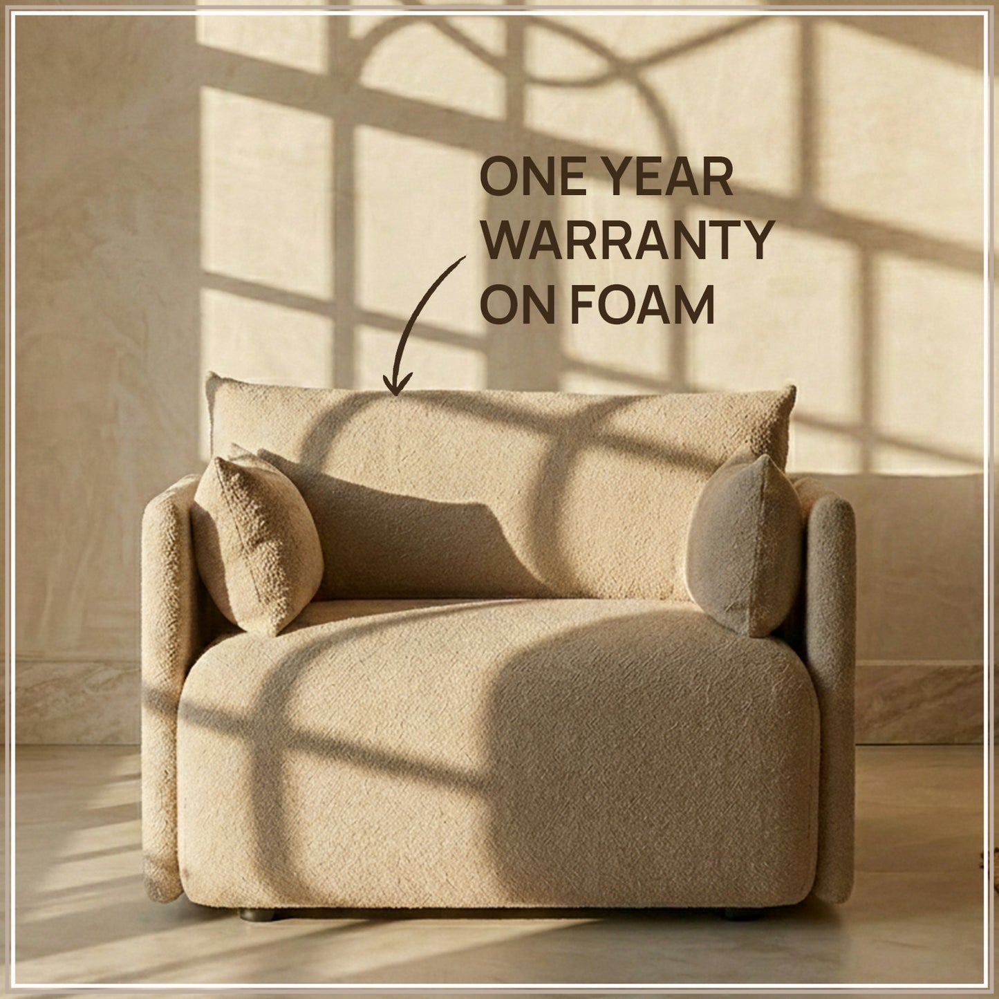 CozyChic Mustard Boucle Accent Sofa