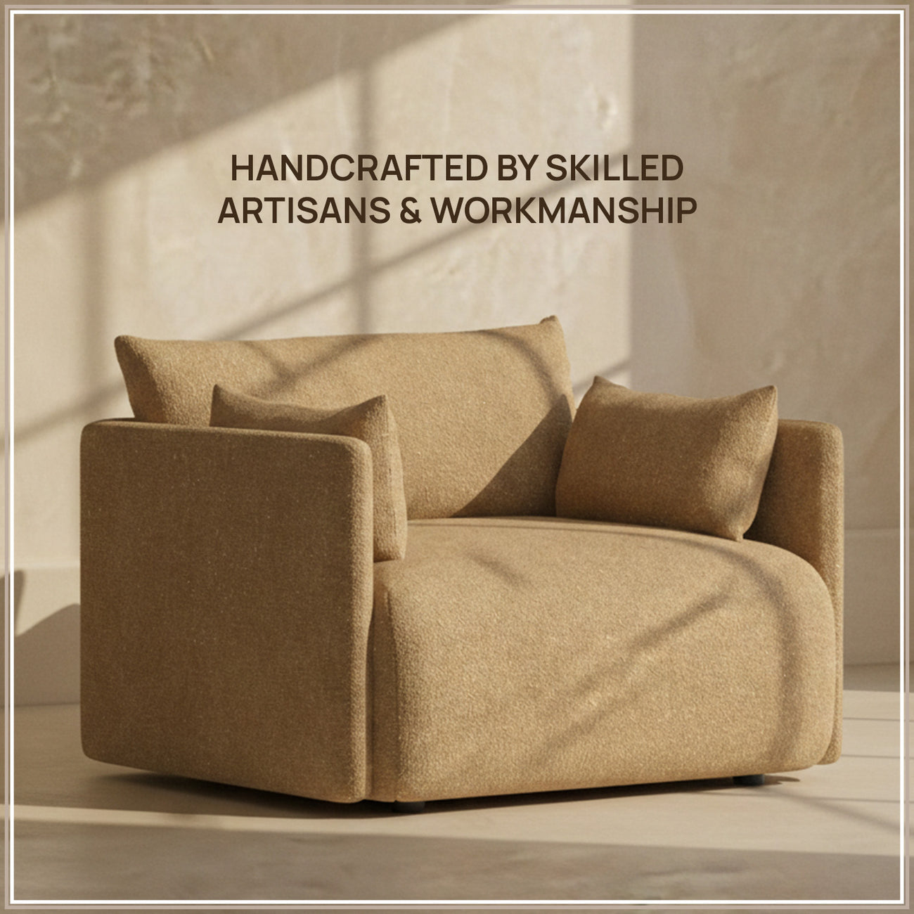 CozyChic Mustard Boucle Accent Sofa