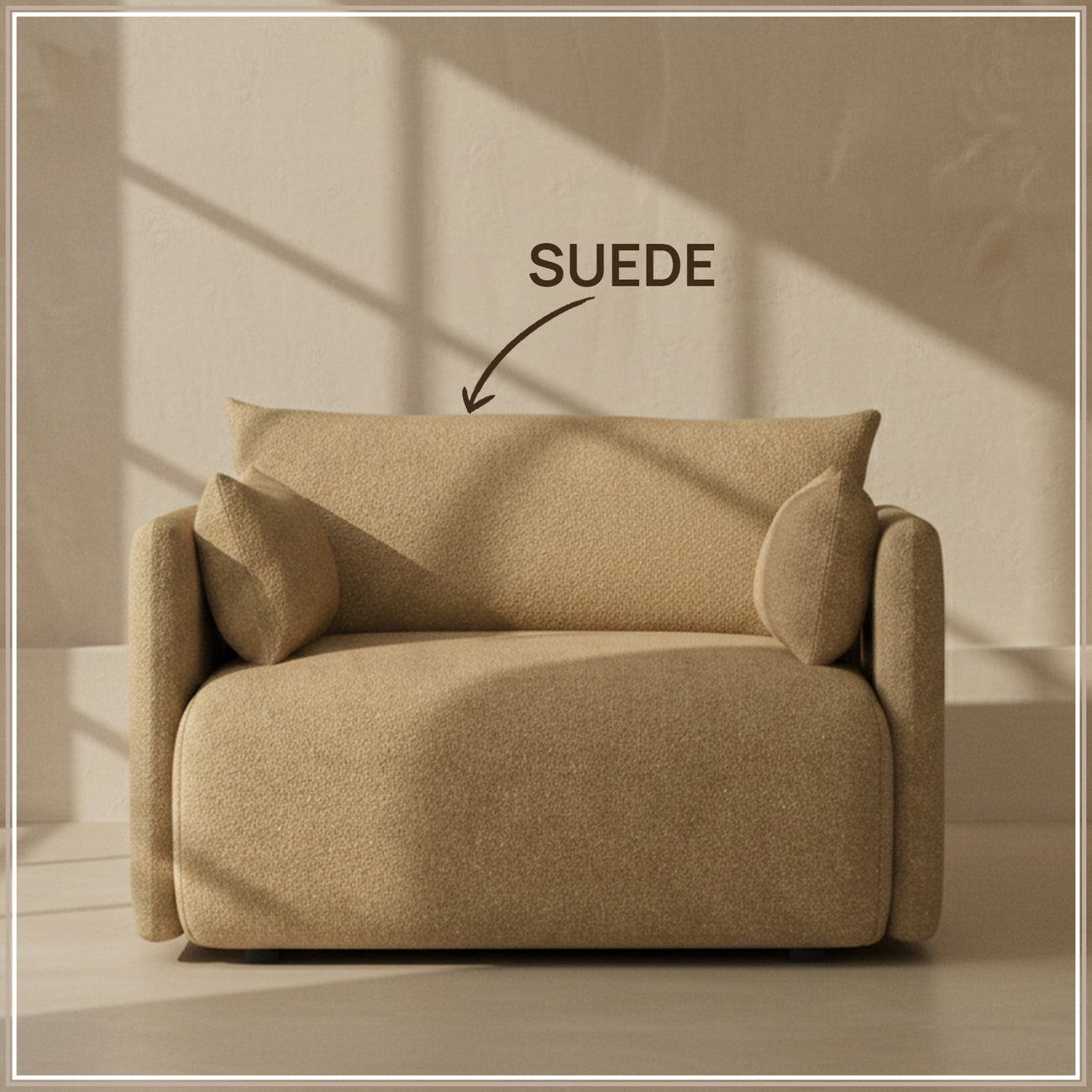 CozyChic Mustard Boucle Accent Sofa