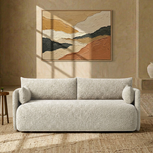 CozyChic Sand Boucle Twin Sofa