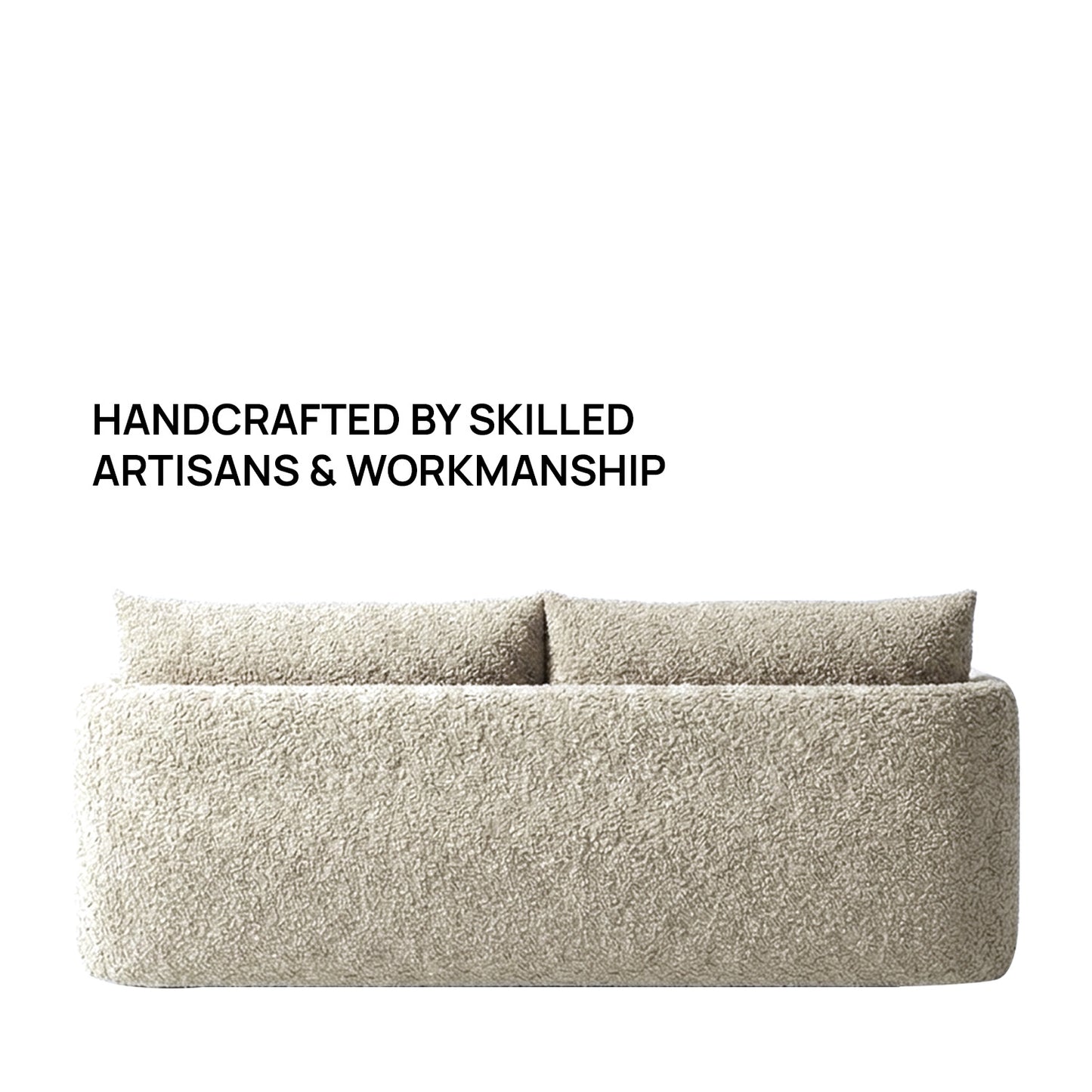 CozyChic Sand Boucle Twin Sofa