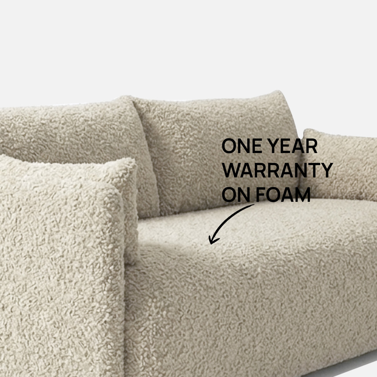 CozyChic Sand Boucle Twin Sofa