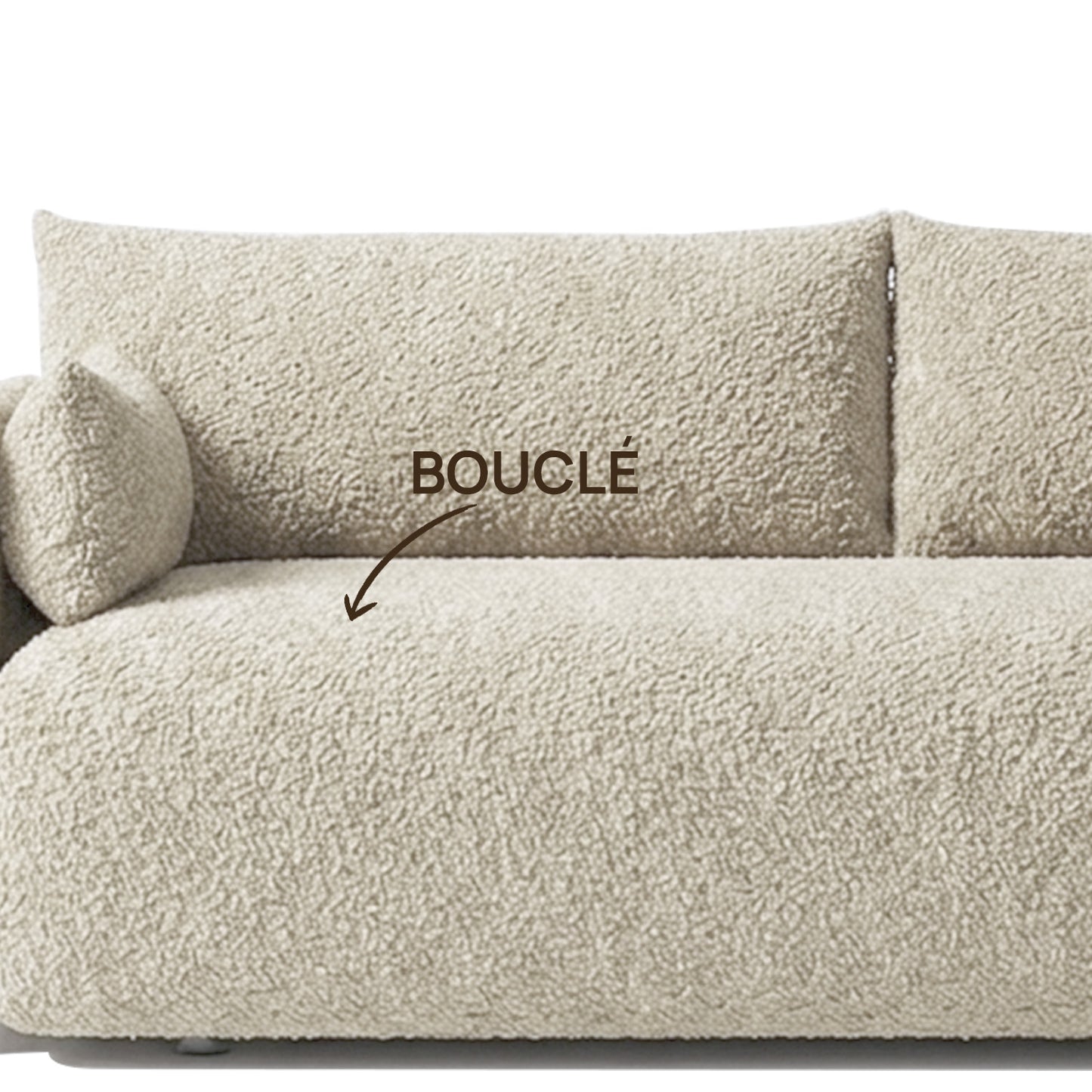 CozyChic Sand Boucle Twin Sofa