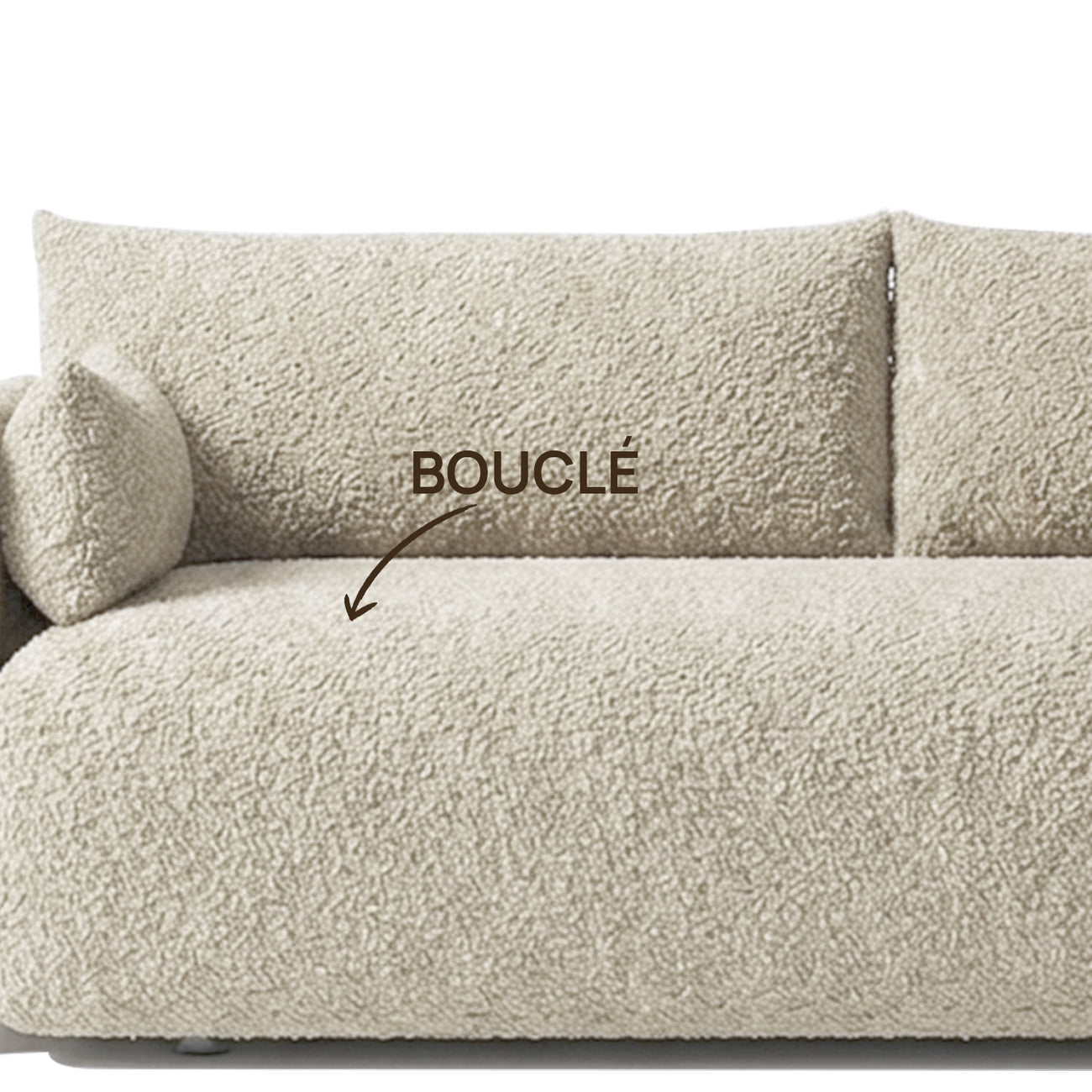 CozyChic Sand Boucle Twin Sofa