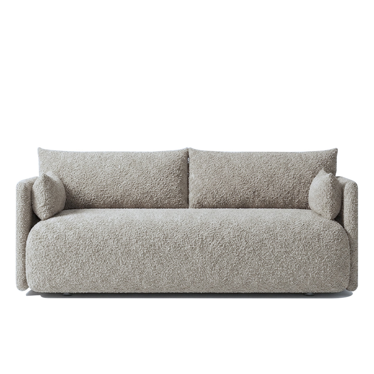CozyChic Grey Boucle Twin Sofa Gunmetal Grey