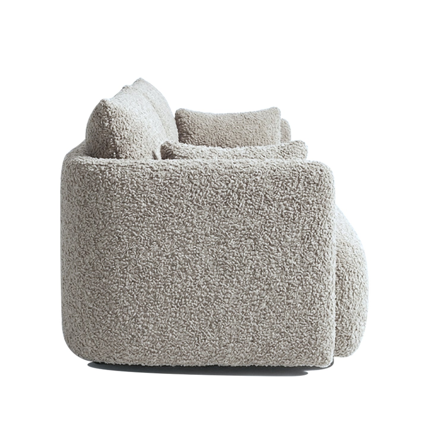 CozyChic Grey Boucle Twin Sofa Gunmetal Grey