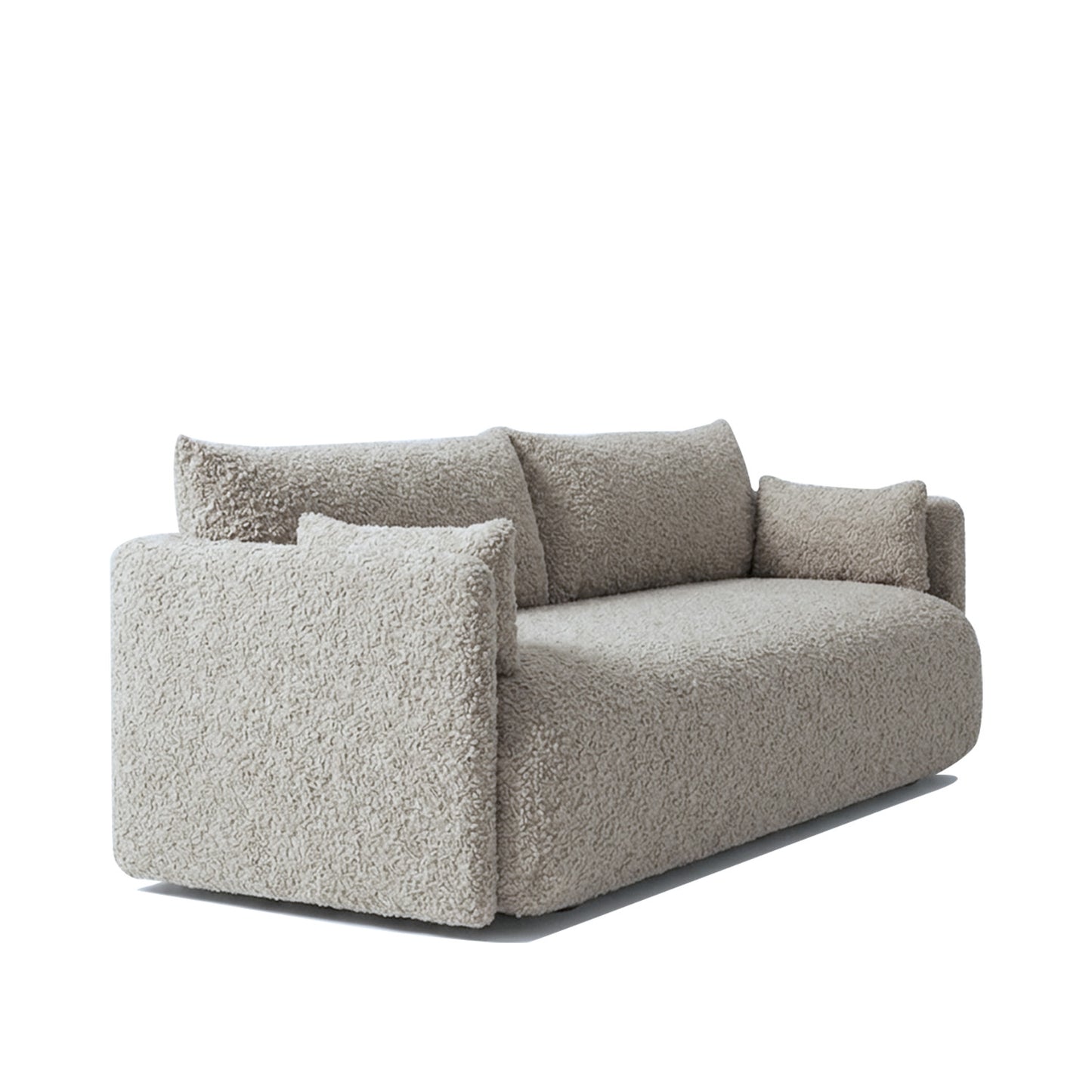 CozyChic Grey Boucle Twin Sofa Gunmetal Grey