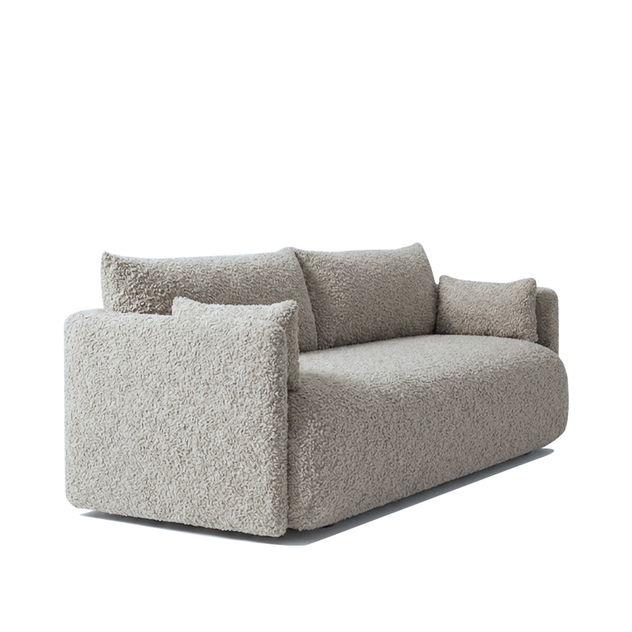 CozyChic Grey Boucle Twin Sofa Gunmetal Grey