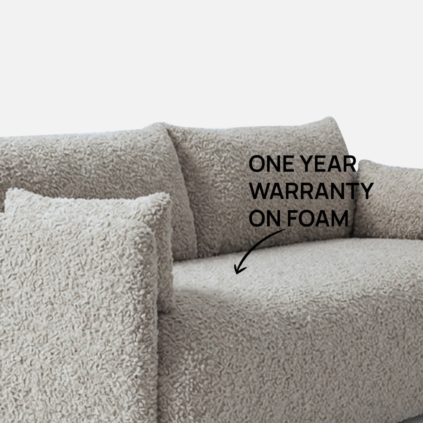 CozyChic Grey Boucle Twin Sofa Gunmetal Grey