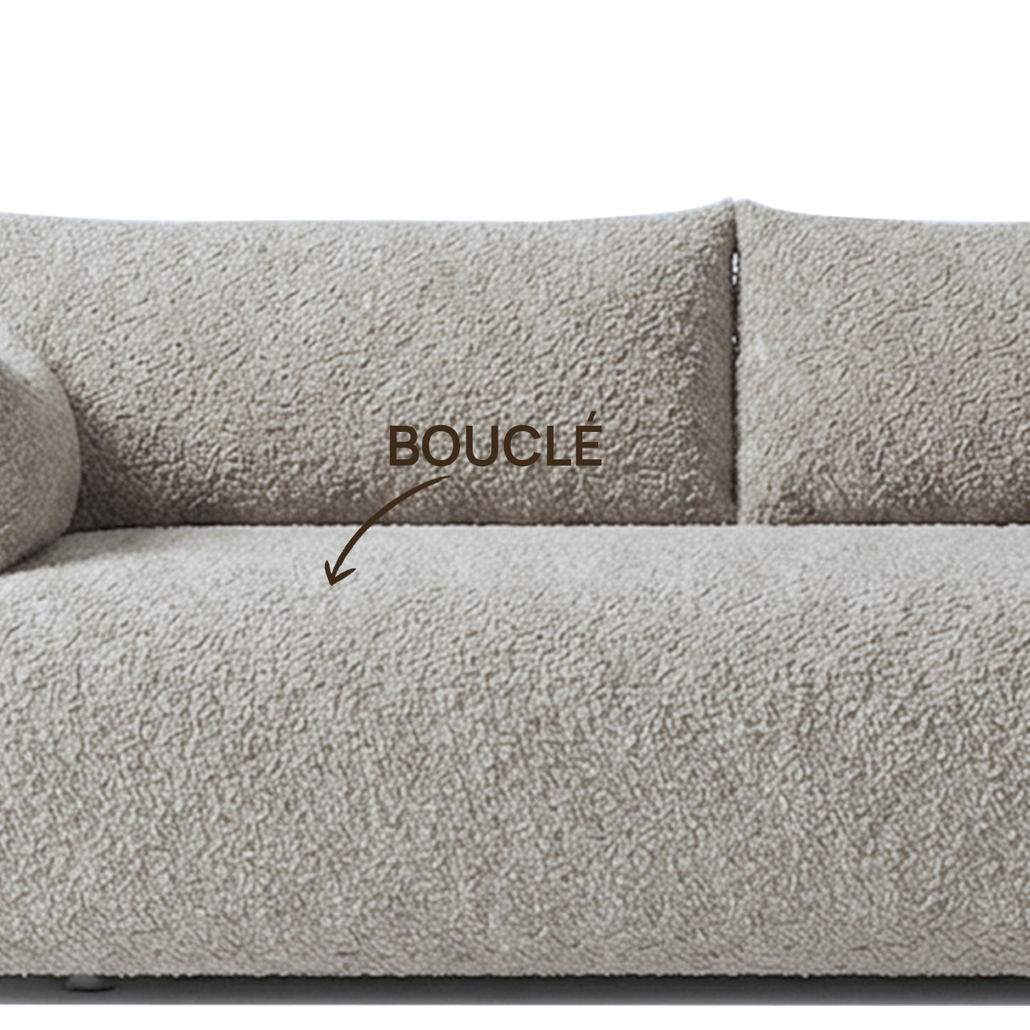 CozyChic Grey Boucle Twin Sofa Gunmetal Grey