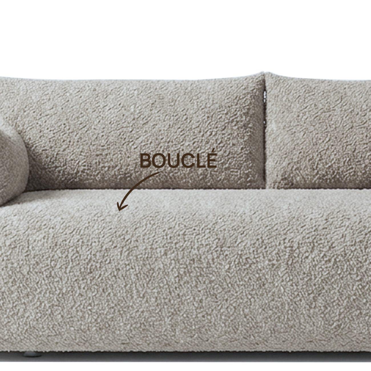 CozyChic Grey Boucle Twin Sofa Gunmetal Grey