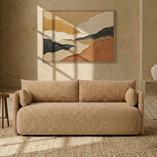 CozyChic Mustard Boucle Twin Sofa