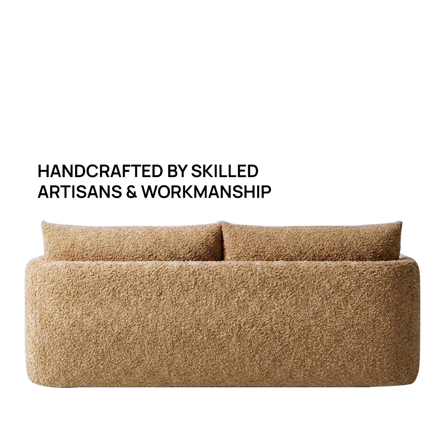 CozyChic Mustard Boucle Twin Sofa