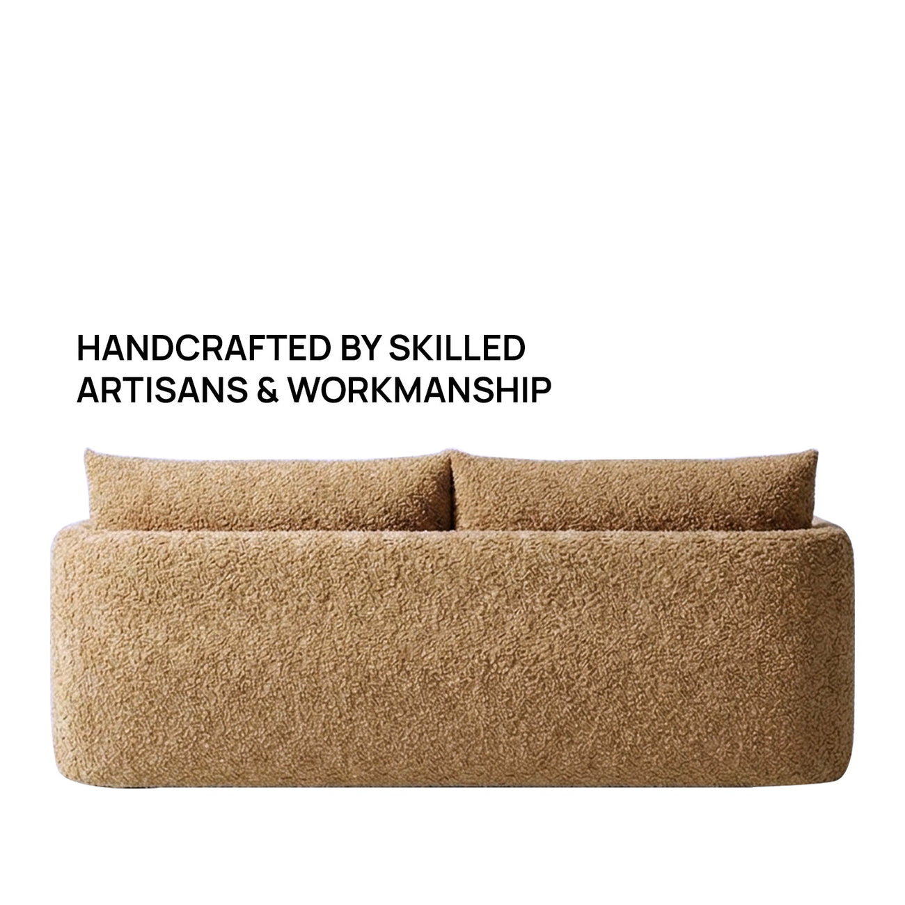 CozyChic Mustard Boucle Twin Sofa