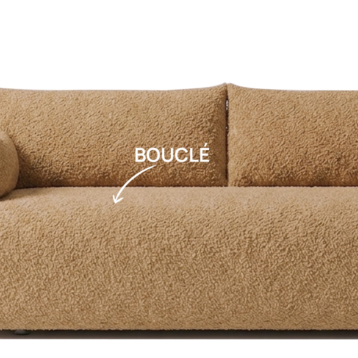 CozyChic Mustard Boucle Twin Sofa