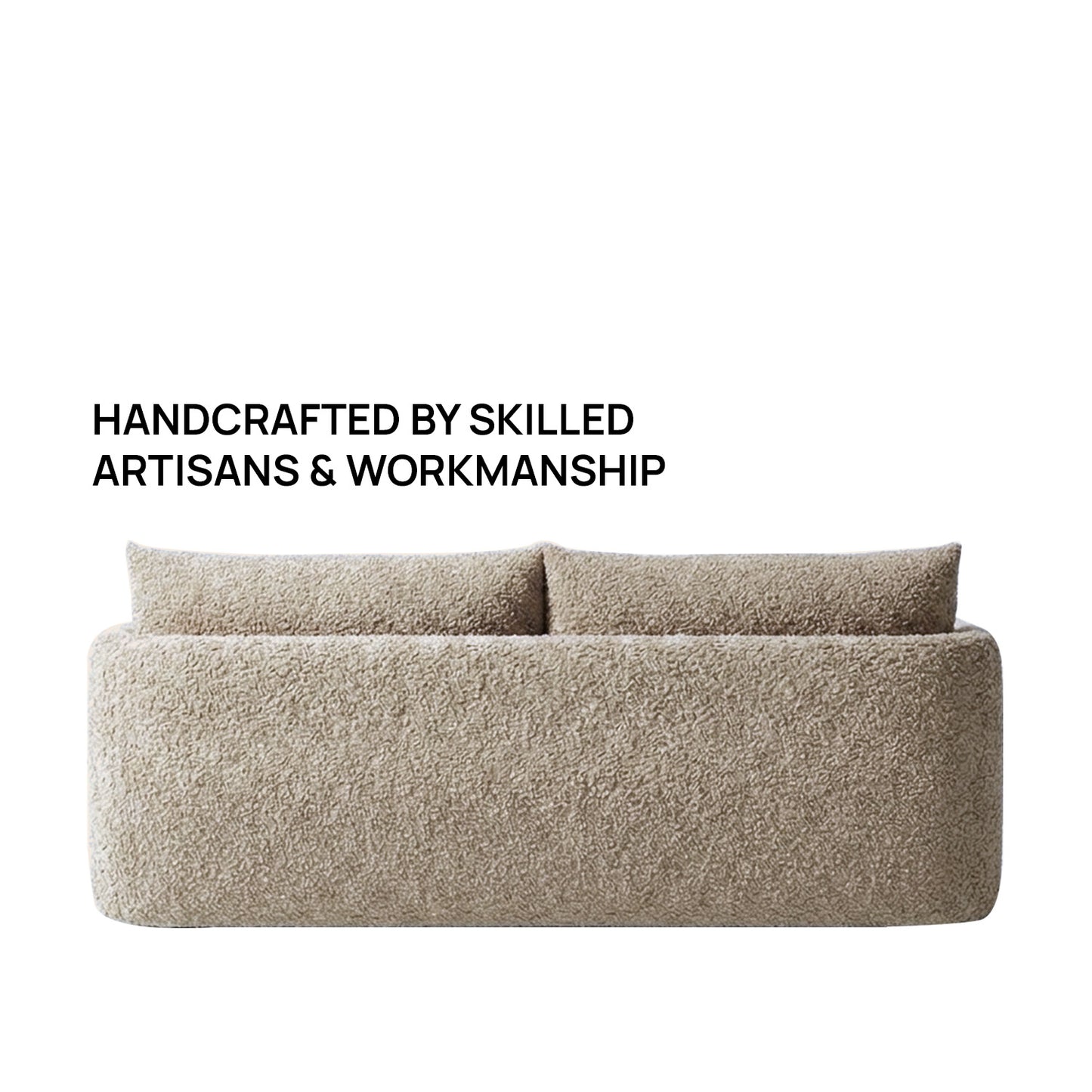 CozyChic Sand Boucle 3 Seater Sofa