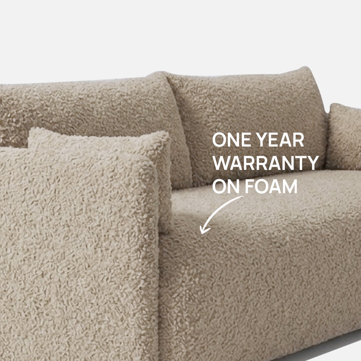 CozyChic Sand Boucle 3 Seater Sofa