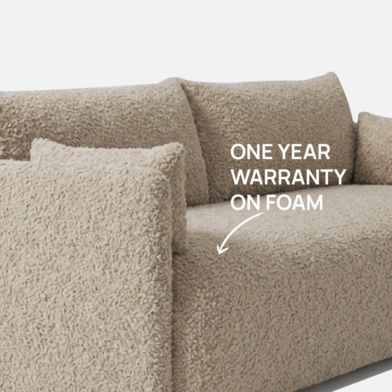 CozyChic Sand Boucle 3 Seater Sofa
