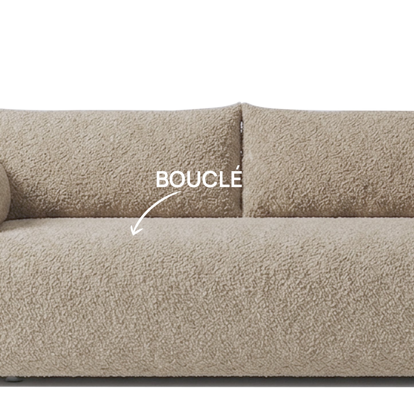 CozyChic Sand Boucle 3 Seater Sofa