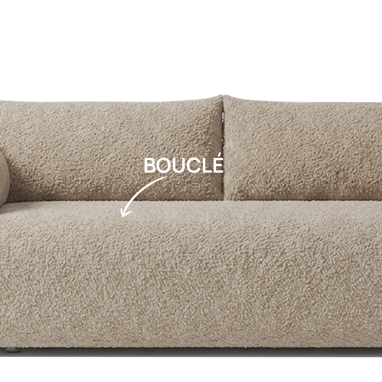 CozyChic Sand Boucle 3 Seater Sofa