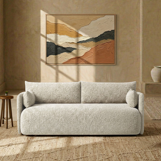 CozyChic Creme Boucle 3 Seater Sofa