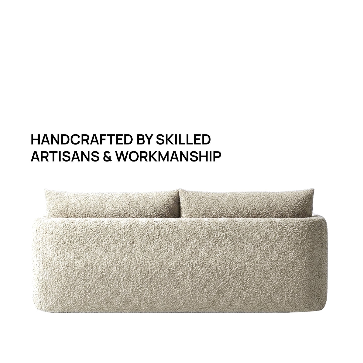 CozyChic Creme Boucle 3 Seater Sofa