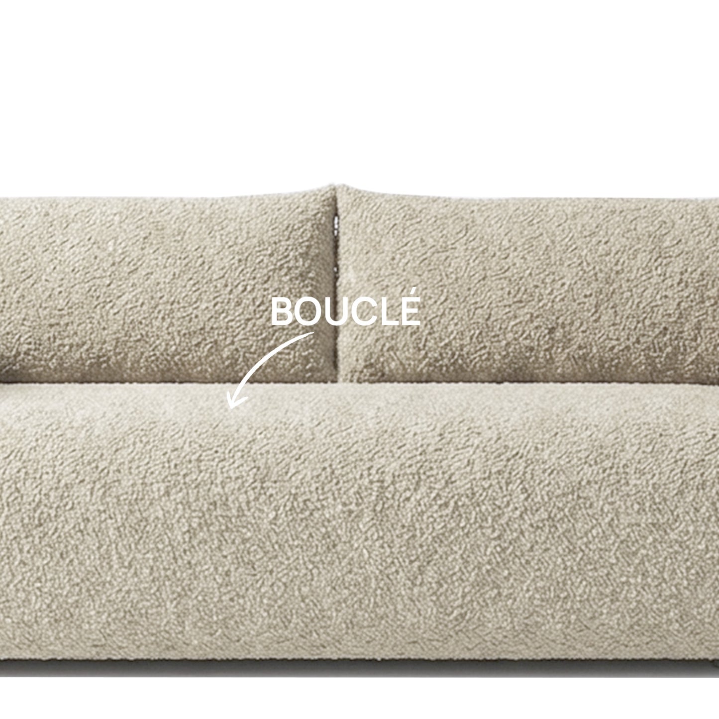 CozyChic Creme Boucle 3 Seater Sofa