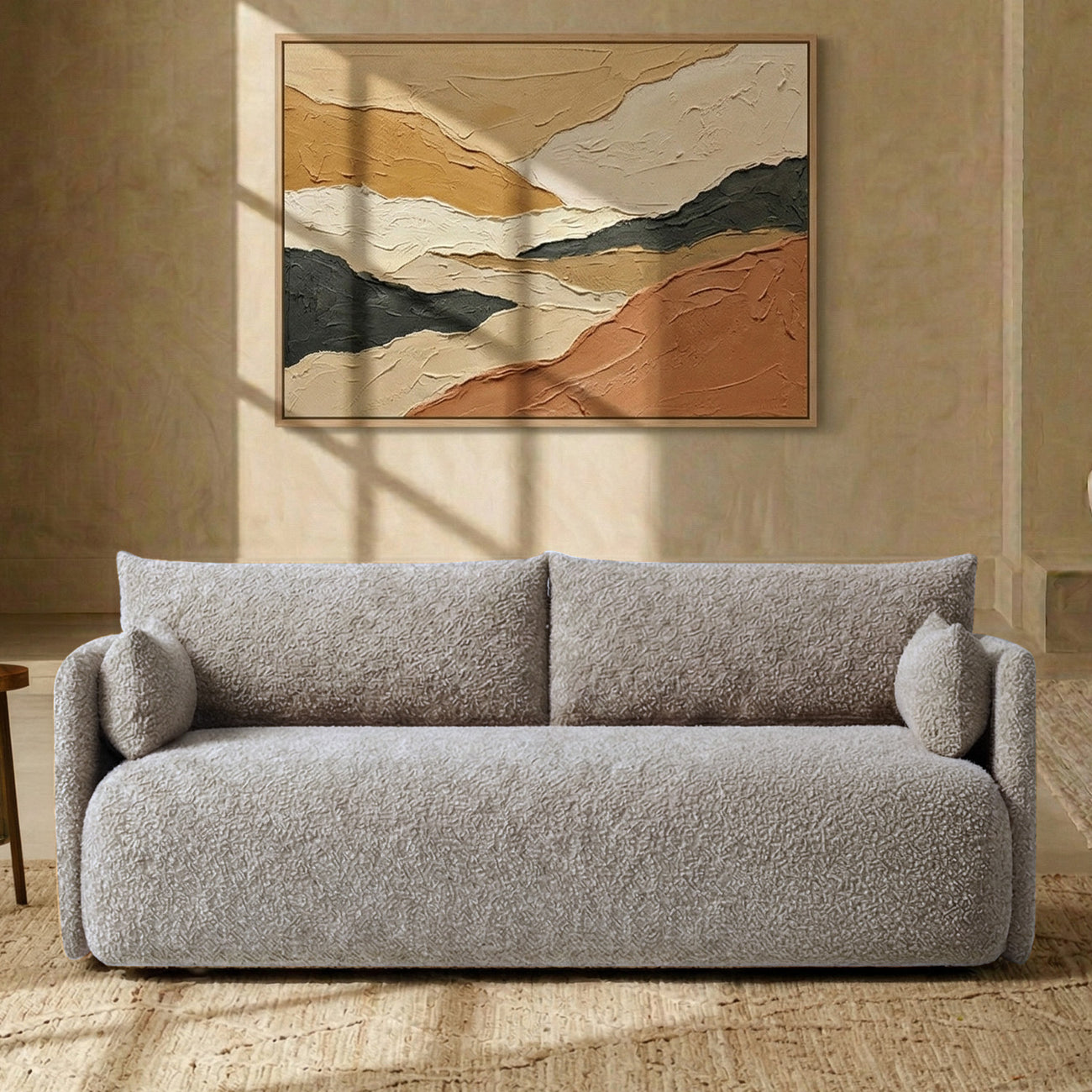 CozyChic Mouse Dark Grey Boucle 3 Seater Sofa