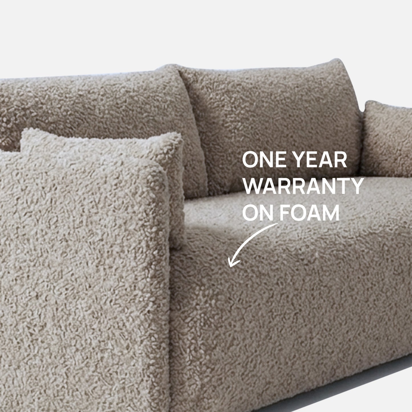 CozyChic Mouse Dark Grey Boucle 3 Seater Sofa