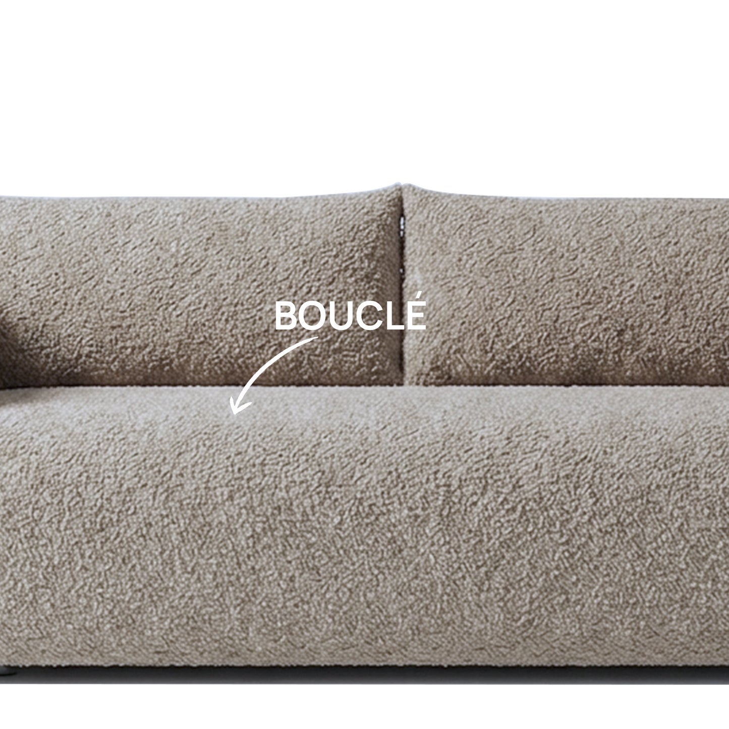 CozyChic Mouse Dark Grey Boucle 3 Seater Sofa