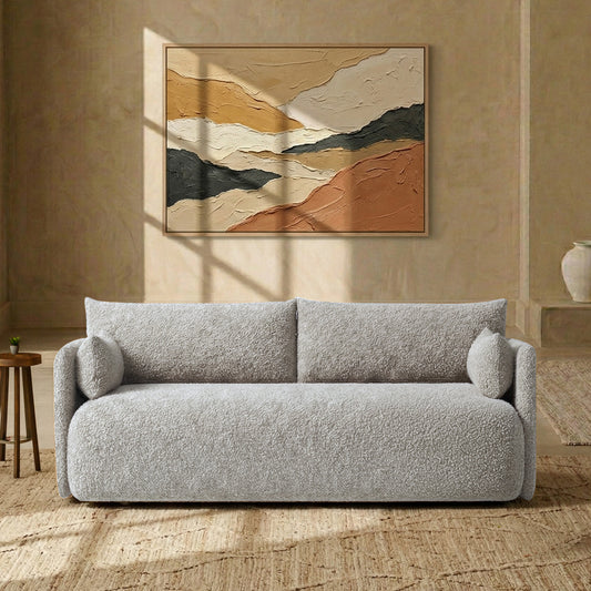 CozyChic Ash Grey Boucle 3 Seater Sofa