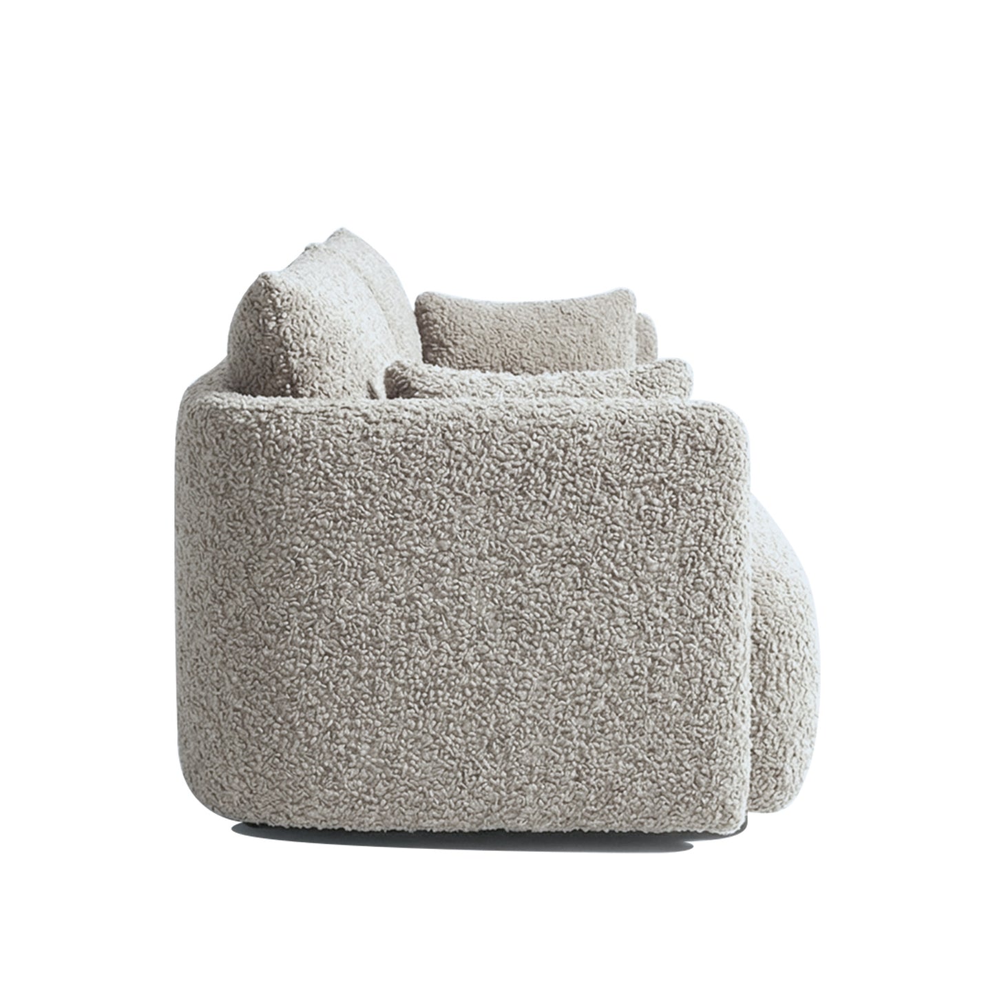 CozyChic Ash Grey Boucle 3 Seater Sofa
