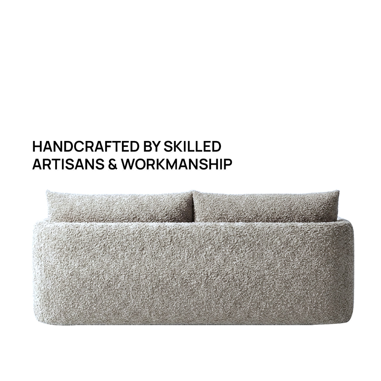 CozyChic Ash Grey Boucle 3 Seater Sofa