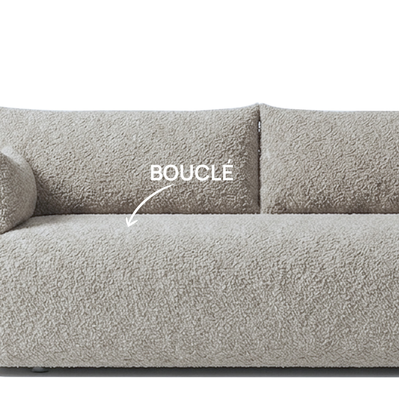 CozyChic Ash Grey Boucle 3 Seater Sofa