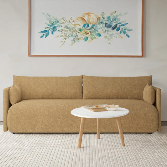 CozyChic Mustard Boucle 3 Seater Sofa