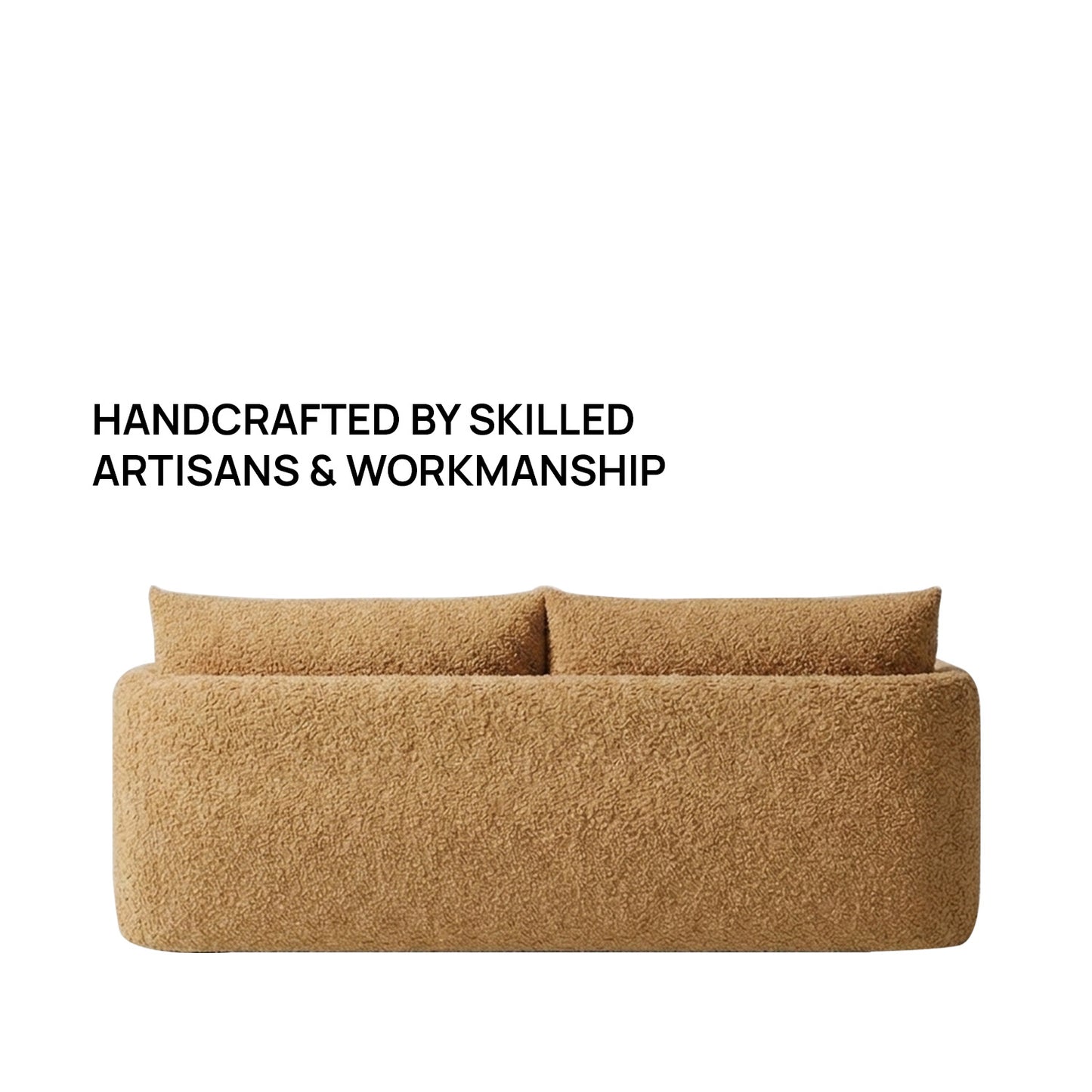 CozyChic Mustard Boucle 3 Seater Sofa