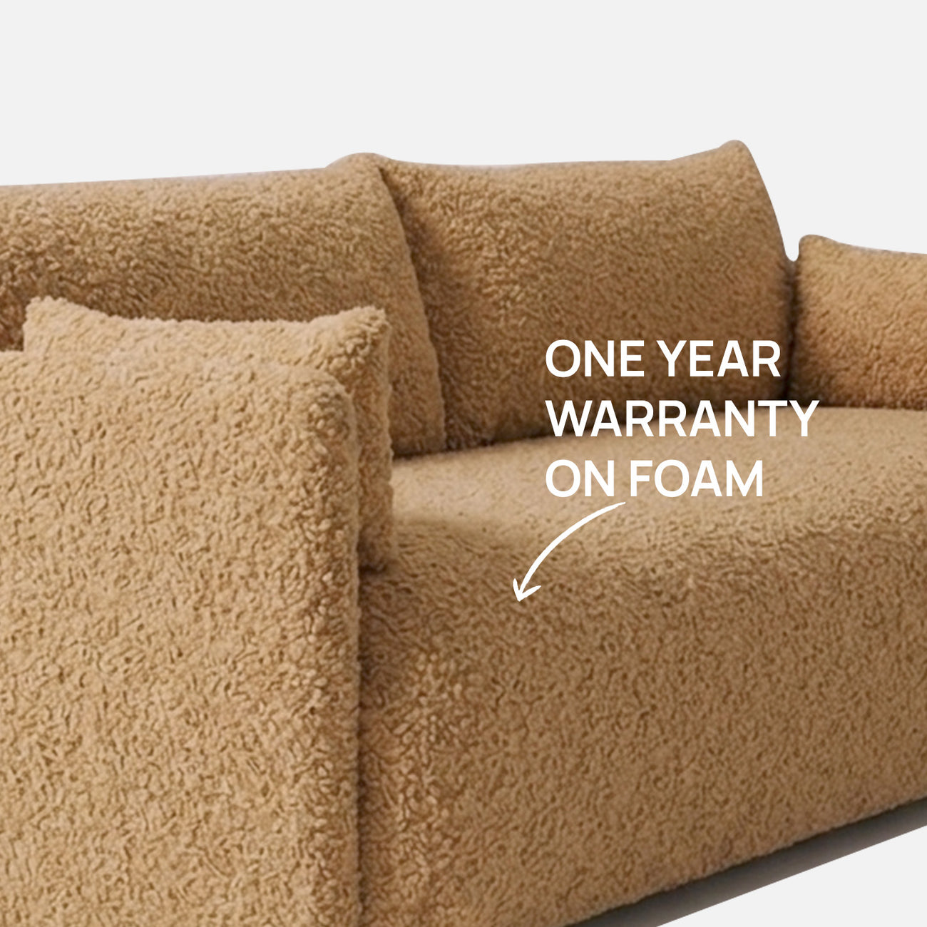 CozyChic Mustard Boucle 3 Seater Sofa